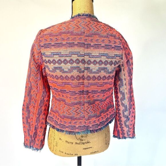Umgee multicolored zip-front blazer /jacket ethnic print Size M - Picture 13 of 13